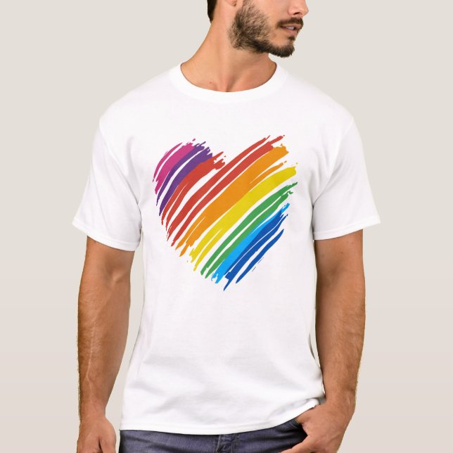Rainbow Heart T Shirt (Framsida)
