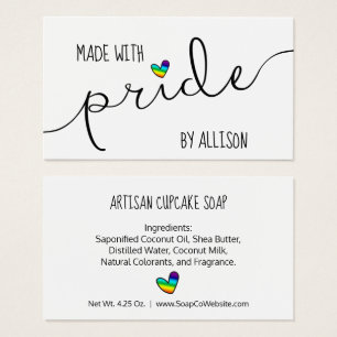 Rainbow Heart tillverkad med Pride LGBTQ Gift-Märk Visitkort