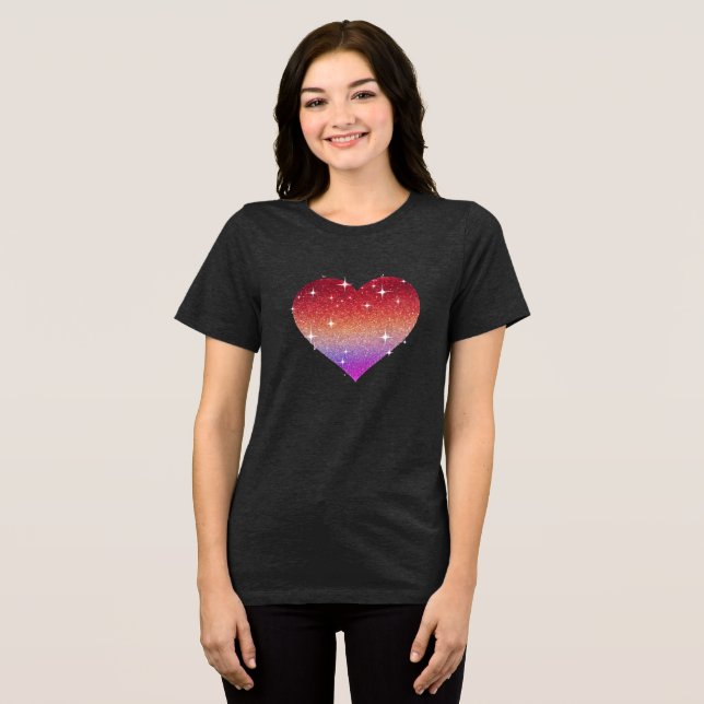 Rainbow Heart Tshirt T Shirt (Framsida Full)