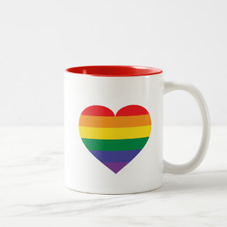 Rainbow Heart Två-Tonad Mugg