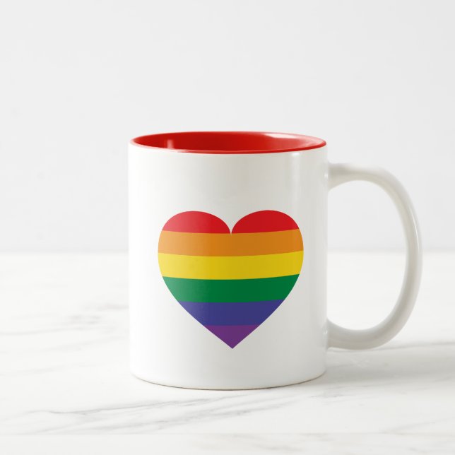 Rainbow Heart Två-Tonad Mugg (Höger)