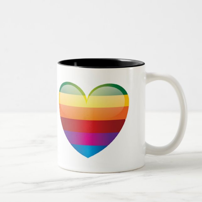 Rainbow Heart Två-Tonad Mugg (Höger)
