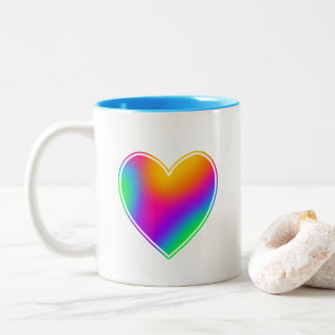 Rainbow Heart Två-Tonad Mugg