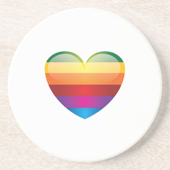 Rainbow Heart Underlägg (Framsidan)