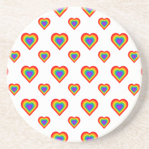 Rainbow Heart Underlägg Sandsten