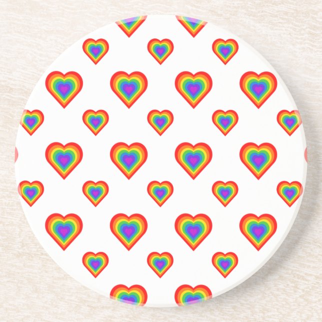 Rainbow Heart Underlägg Sandsten (Framsidan)