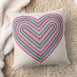 Rainbow Heart Valentine Day Pillow - Lila Kudde