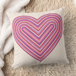 Rainbow Heart Valentine Day Pillow - Plum Kudde