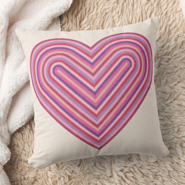 Rainbow Heart Valentine Day Pillow - Plum Kudde (Skapare uppladdad)