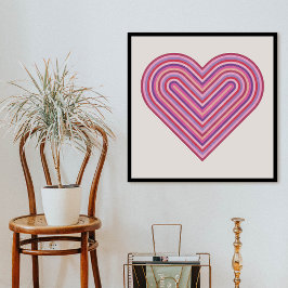 Rainbow Heart Valentine Day Poster - Plum