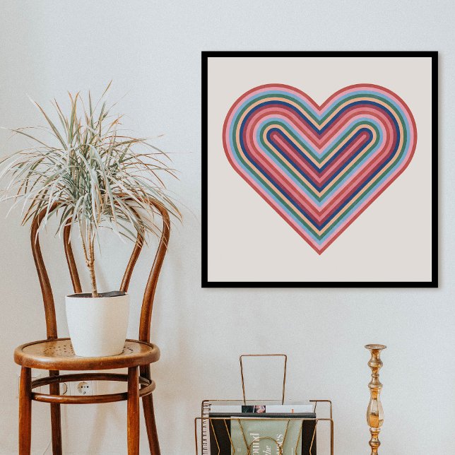 Rainbow Heart Valentine Day Poster - Salmon Rosa (Skapare uppladdad)