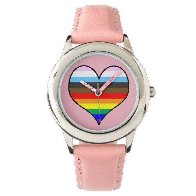Rainbow Heart Watch Armbandsur (Framsida)