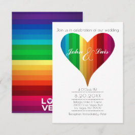 Rainbow Heart Wedding-inbjudan Inbjudningar