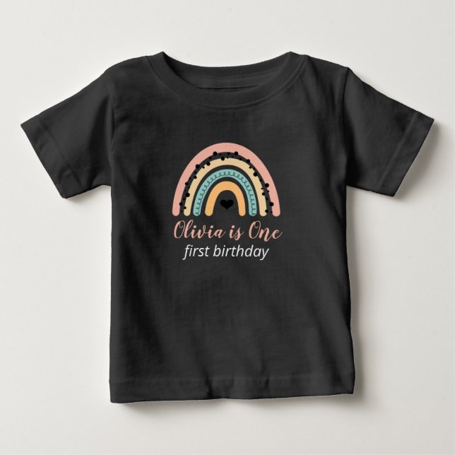Rainbow & Hearts 1-årsfest T Shirt (Framsida)