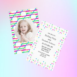 Rainbow Hearts 2:a födelsedagen Inbjudningar