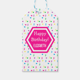 Rainbow Hearts 2:a födelsedagen Presentetikett