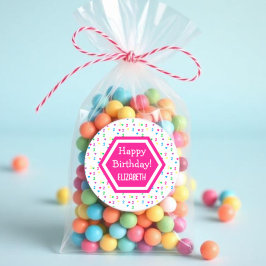 Rainbow Hearts 2:a födelsedagen Runt Klistermärke