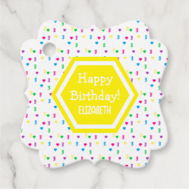 Rainbow Hearts 3:e födelsedagen Gåvor Etiketter