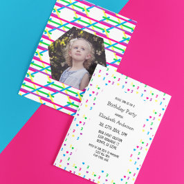 Rainbow Hearts 3:e födelsedagen Inbjudningar