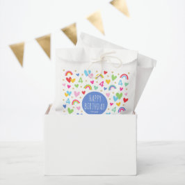 Rainbow Hearts 4e födelsedagen Party Namn Blue