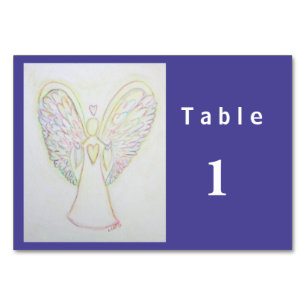 Rainbow Hearts Angel Anpassningsbar Bord Cards Bordsnummer