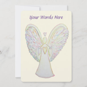 Rainbow Hearts Angel Art Anpassningsbar-inbjudning Inbjudningar