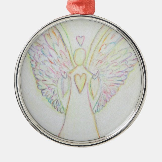 Rainbow Hearts Angel Art Ornament Pendant (Framsidan)