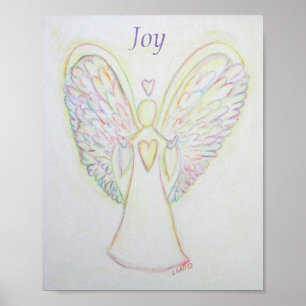 Rainbow Hearts Angel Joy Art Anpassningsbar Poster