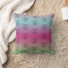 Rainbow Hearts Black Pride Heart Kudde