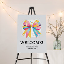 Rainbow Hearts Bow Baby Shower