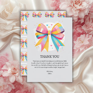 Rainbow Hearts Bow Baby Shower Tack Kort