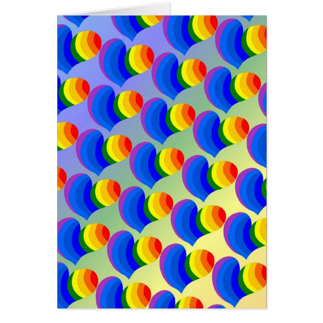 Rainbow Hearts Card Hälsningskort (Framsidan)
