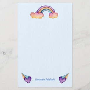 Rainbow Hearts Cute Kids Brevpapper
