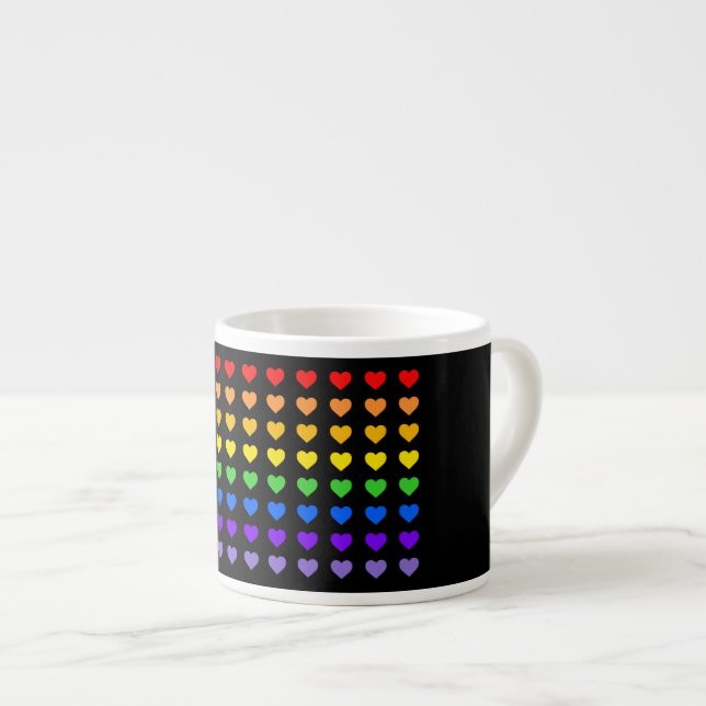 Rainbow Hearts Espressomugg (Framsida höger)