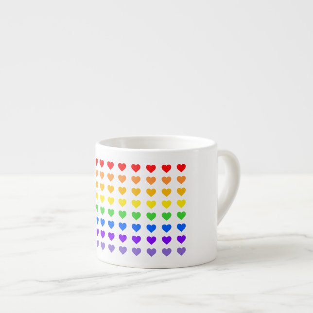 Rainbow Hearts Espressomugg (Framsida höger)