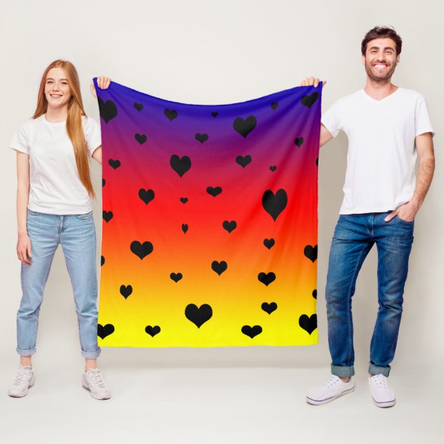 Rainbow Hearts Fleecefilt (På plats)