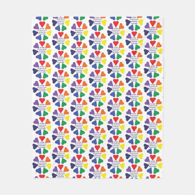 Rainbow Hearts Fleecefilt (Framsidan)