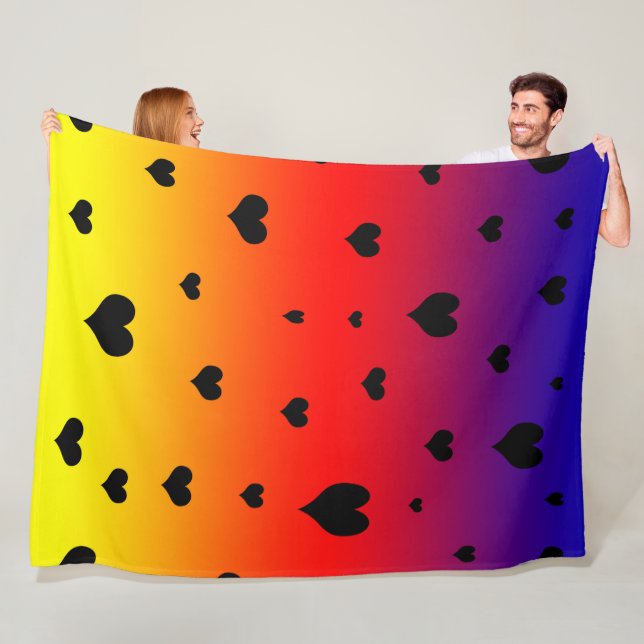 Rainbow Hearts Fleecefilt (På plats)