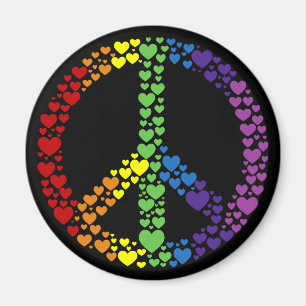 Rainbow Hearts Fredstecken Magnet