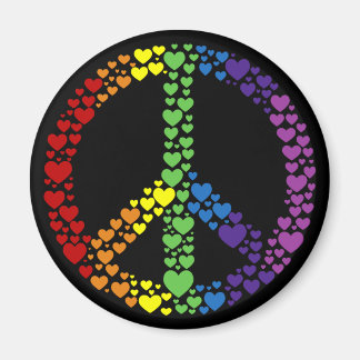 Rainbow Hearts Fredstecken Magnet