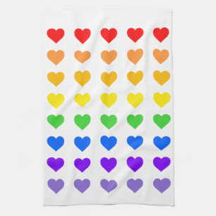 Rainbow Hearts Gay pride Kökshandduk