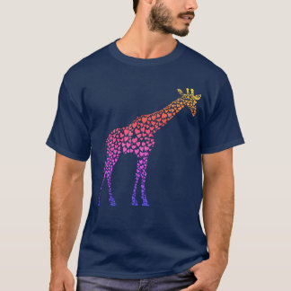 Rainbow Hearts Giraffe T Shirt