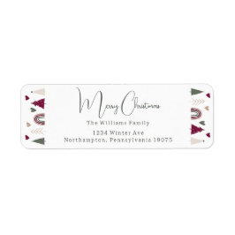 Rainbow & Hearts God jul Returadress Etikett