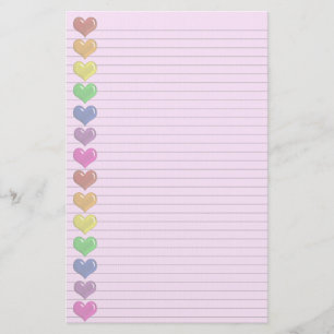Rainbow Hearts Gräns valfri linjer-station Brevpapper