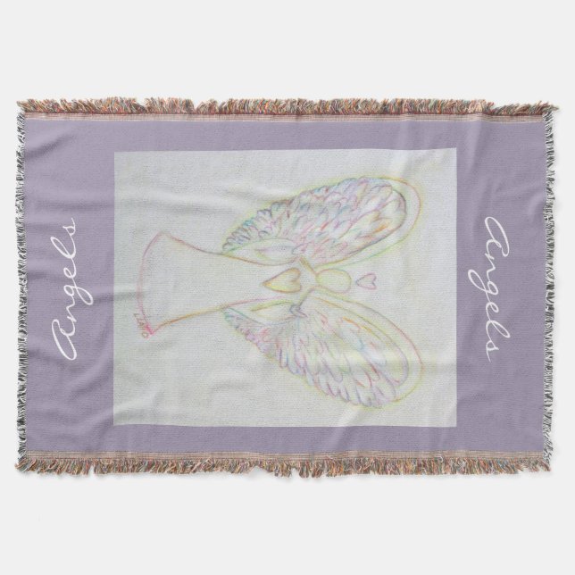 Rainbow Hearts Guardian Angel Anpassningsbar Throw Filt (Framsidan)