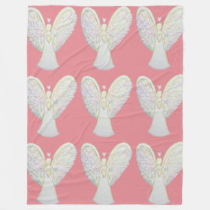 Rainbow Hearts Guardian Angel Flebit Blanket Fleecefilt