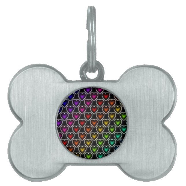 Rainbow Hearts ID-bricka Husdjur (Framsidan)