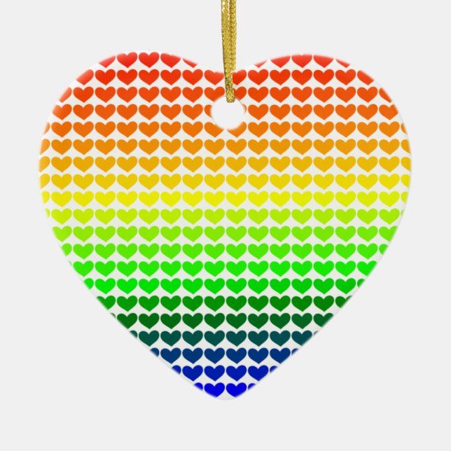 RAINBOW HEARTS JULGRANSPRYDNAD KERAMIK (Framsidan)