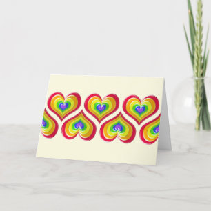 Rainbow Hearts Kärlek Wins Valentine Helgkort