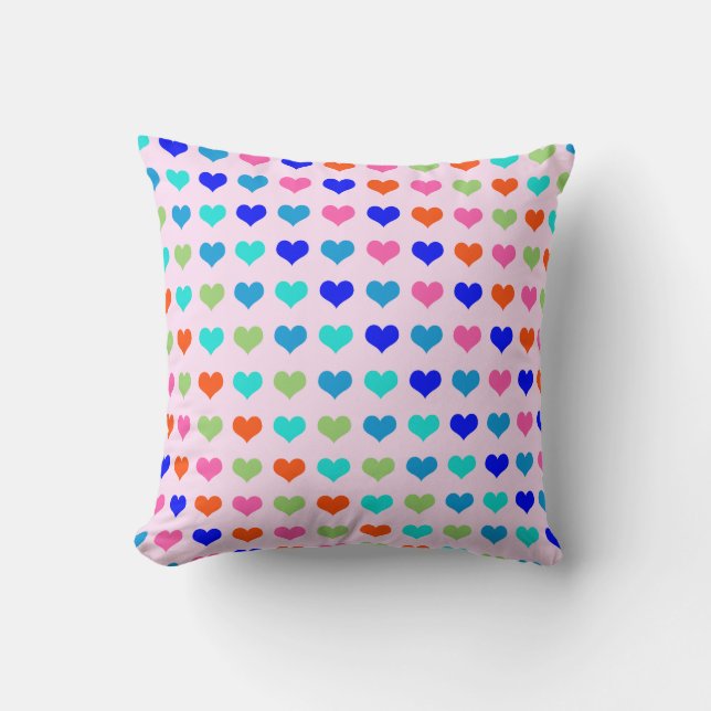 Rainbow Hearts Kudde (Framsida)